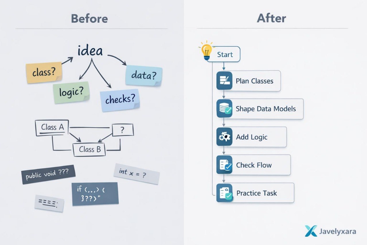 Before and after comparison of a software development process flowchart.