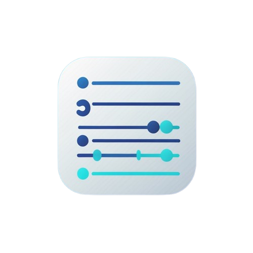 Icon with blue and green elements on a white background
