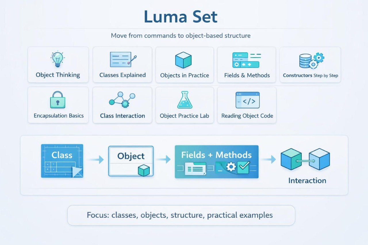 Luma Set educational diagram on a light blue background