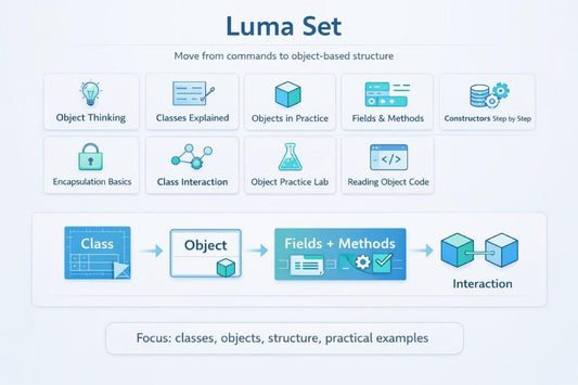 Luma Set educational diagram on a light blue background